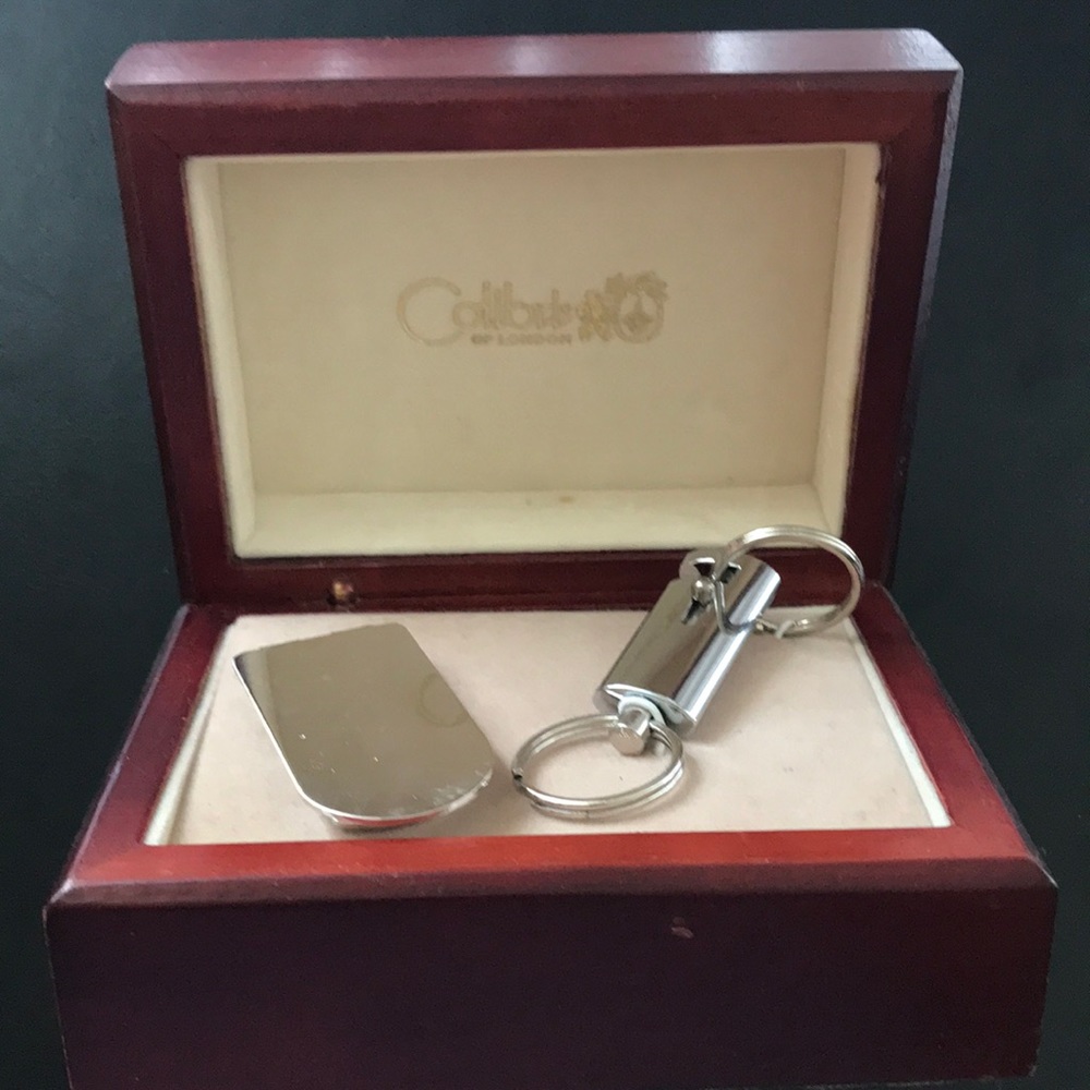 Vtg Colibri of London money clip key holder set